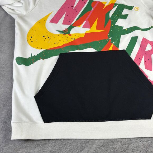 Jordan Hoodie Mens 2XL White Black Jumpman Classics Nike Air Pullover CV7411-100 - Picture 7 of 13